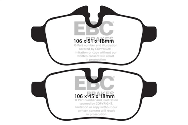 EBC 09+ BMW Z4 3.0 (E89) Yellowstuff Rear Brake Pads EBC Brake Pads - Performance  AXOPROS
