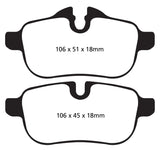 EBC 09+ BMW Z4 3.0 (E89) Yellowstuff Rear Brake Pads EBC Brake Pads - Performance  AXOPROS