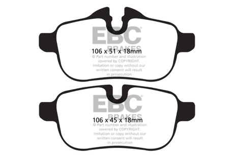 EBC 09+ BMW Z4 3.0 (E89) Yellowstuff Rear Brake Pads EBC Brake Pads - Performance  AXOPROS