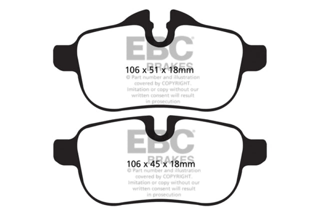 EBC 09+ BMW Z4 3.0 (E89) Yellowstuff Rear Brake Pads EBC Brake Pads - Performance  AXOPROS