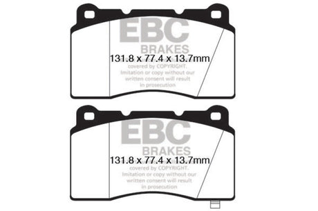 EBC 09+ Hyundai Genesis Coupe 2.0 Turbo (Brembo) Redstuff Front Brake Pads EBC Brake Pads - Performance  AXOPROS