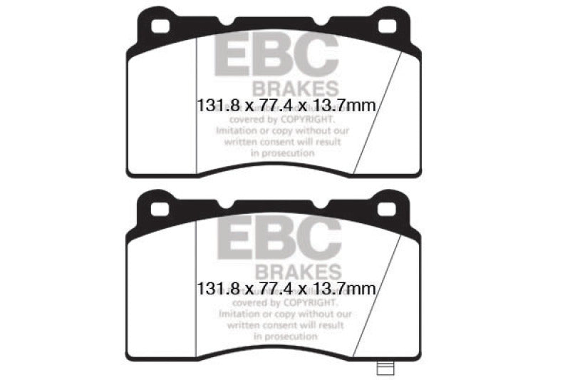 EBC 09+ Hyundai Genesis Coupe 2.0 Turbo (Brembo) Yellowstuff Front Brake Pads EBC Brake Pads - Performance  AXOPROS