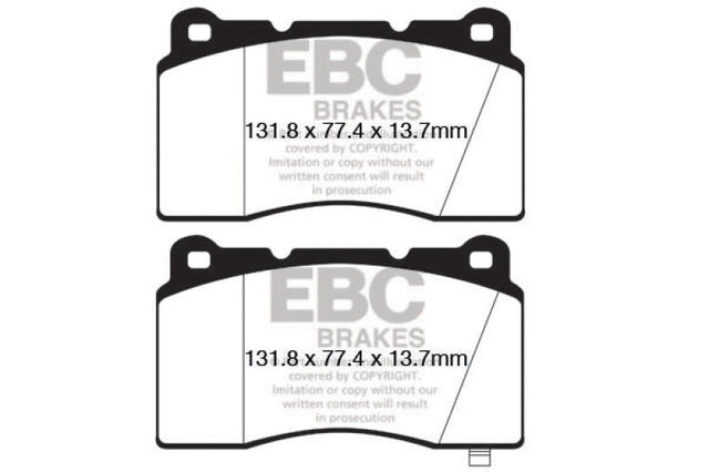 EBC 09+ Hyundai Genesis Coupe 2.0 Turbo (Brembo) Yellowstuff Front Brake Pads EBC Brake Pads - Performance  AXOPROS