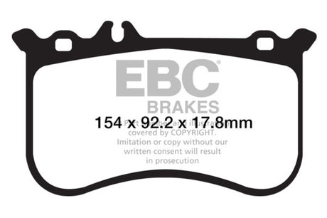 EBC 10-11 Mercedes-Benz CL550 5.5 AMG Sport Pkg Redstuff Front Brake Pads EBC Brake Pads - Performance  AXOPROS