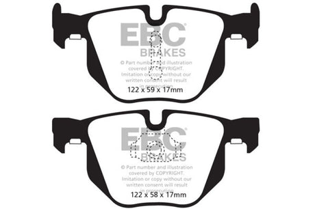 EBC 10-14 BMW X5 3.0 Turbo (35) Redstuff Rear Brake Pads EBC Brake Pads - Performance  AXOPROS