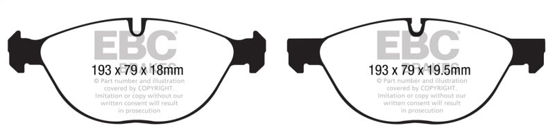 EBC 10-14 BMW X5 4.4 Twin Turbo (50) Redstuff Front Brake Pads EBC Brake Pads - Performance  AXOPROS