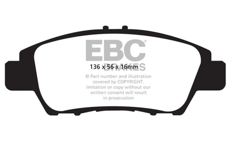 EBC 10-15 Honda CR-Z Yellowstuff Front Brake Pads EBC Brake Pads - Performance  AXOPROS