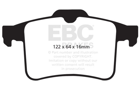 EBC 10-15 Jaguar XF 5.0 Supercharged (470) Redstuff Rear Brake Pads EBC Brake Pads - Performance  AXOPROS