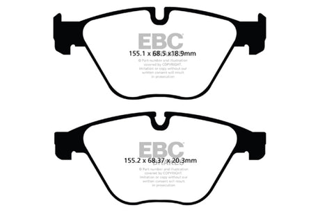 EBC 10+ BMW 535i 3.0 Turbo (F10) Redstuff Front Brake Pads EBC Brake Pads - Performance  AXOPROS