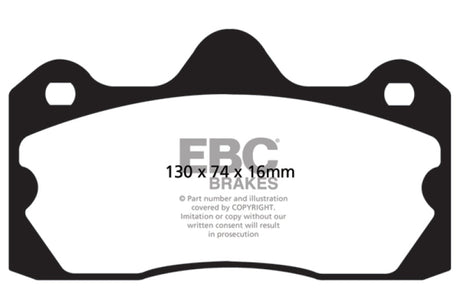 EBC 10+ Lotus Evora 3.5 Redstuff Rear Brake Pads EBC Brake Pads - Performance  AXOPROS