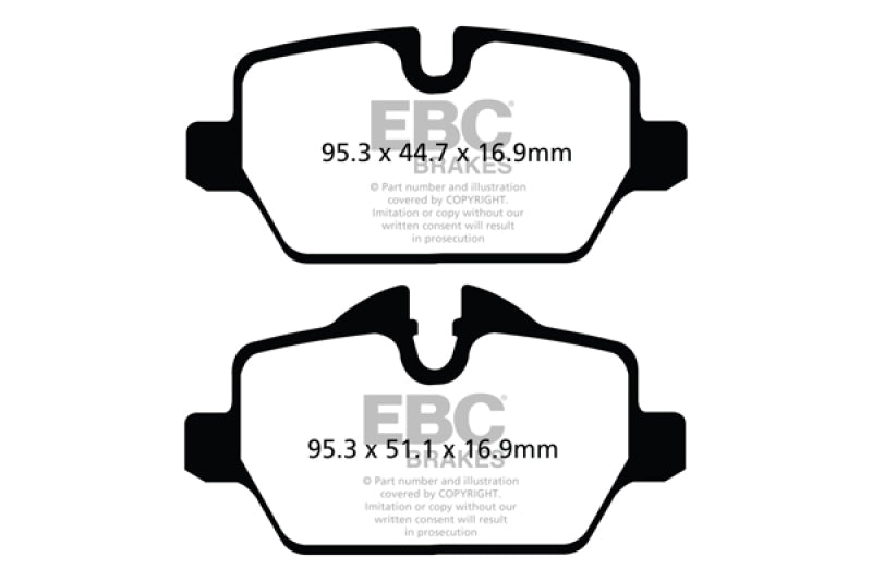 EBC 10+ Mini Countryman 1.6 Cooper Redstuff Rear Brake Pads EBC Brake Pads - Performance  AXOPROS