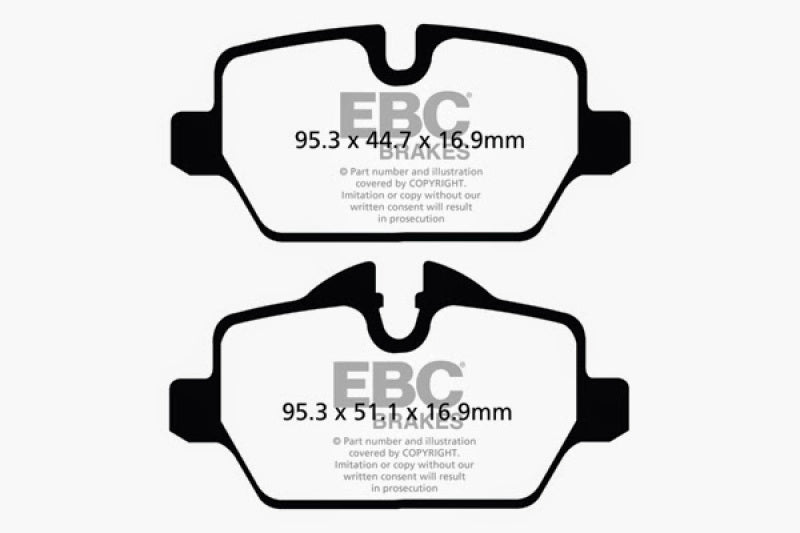 EBC 10+ Mini Countryman 1.6 Cooper Redstuff Rear Brake Pads EBC Brake Pads - Performance  AXOPROS