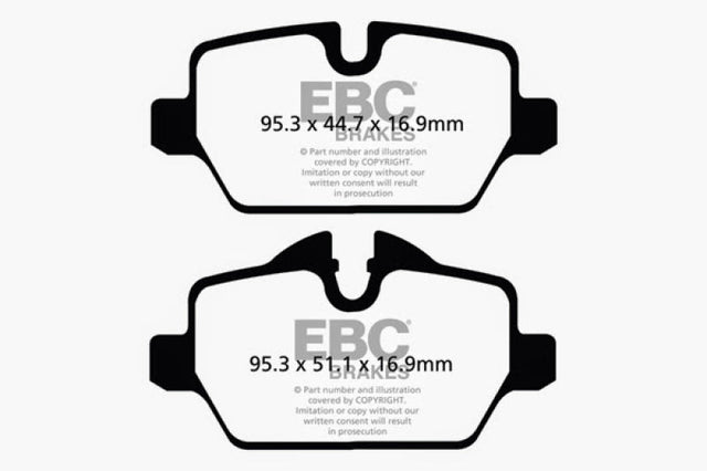 EBC 10+ Mini Countryman 1.6 Cooper Redstuff Rear Brake Pads EBC Brake Pads - Performance  AXOPROS