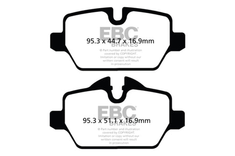 EBC 10+ Mini Countryman 1.6 Cooper Yellowstuff Rear Brake Pads EBC Brake Pads - Performance  AXOPROS