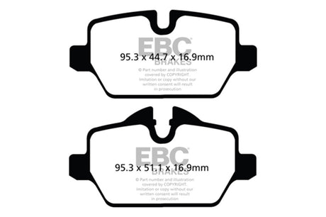 EBC 10+ Mini Countryman 1.6 Cooper Yellowstuff Rear Brake Pads EBC Brake Pads - Performance  AXOPROS