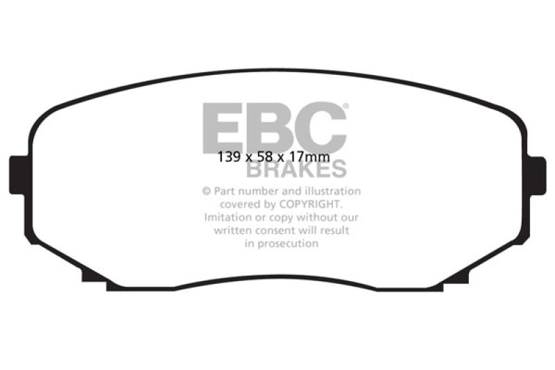 EBC 11-14 Ford Edge 2.0 Turbo Redstuff Front Brake Pads EBC Brake Pads - Performance  AXOPROS