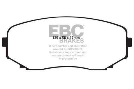 EBC 11-14 Ford Edge 2.0 Turbo Redstuff Front Brake Pads EBC Brake Pads - Performance  AXOPROS