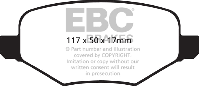 EBC 11-14 Ford Edge 2.0 Turbo Yellowstuff Rear Brake Pads EBC Brake Pads - Performance  AXOPROS