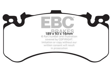 EBC 11+ Audi A8 Quattro 6.3 (Cast Iron Rotors) Yellowstuff Front Brake Pads EBC Brake Pads - Performance  AXOPROS