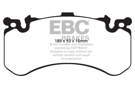 EBC 11+ Audi A8 Quattro 6.3 (Cast Iron Rotors) Yellowstuff Front Brake Pads EBC Brake Pads - Performance  AXOPROS