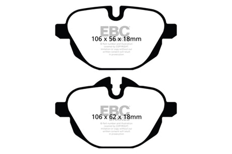 EBC 11+ BMW X3 2.0 Turbo (F25) Greenstuff Rear Brake Pads EBC Brake Pads - Performance  AXOPROS