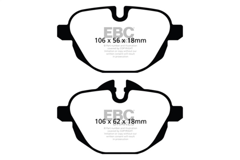 EBC 11+ BMW X3 2.0 Turbo (F25) Ultimax2 Rear Brake Pads EBC Brake Pads - OE  AXOPROS