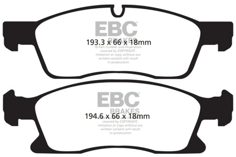 EBC 11+ Dodge Durango 3.6 Extra Duty Front Brake Pads EBC Brake Pads - Performance  AXOPROS