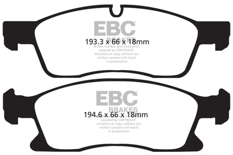 EBC 11+ Dodge Durango 3.6 Extra Duty Front Brake Pads EBC Brake Pads - Performance  AXOPROS