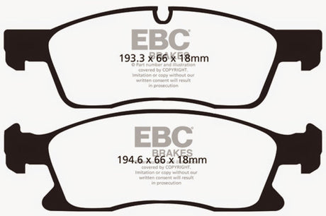 EBC 11+ Dodge Durango 3.6 Extra Duty Front Brake Pads EBC Brake Pads - Performance  AXOPROS