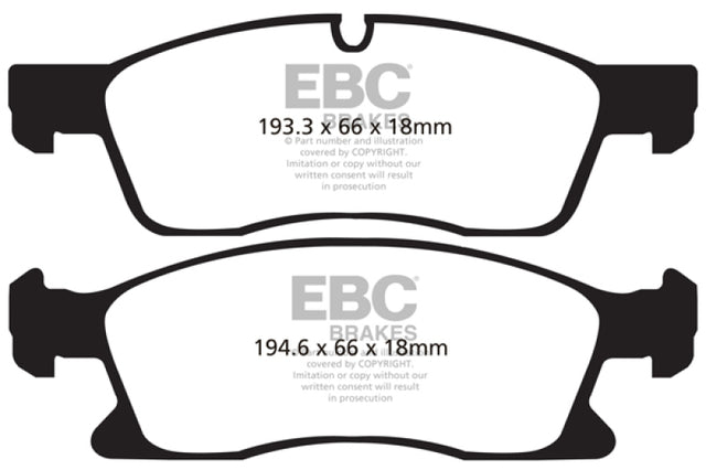 EBC 11+ Dodge Durango 3.6 Greenstuff Front Brake Pads EBC Brake Pads - Performance  AXOPROS