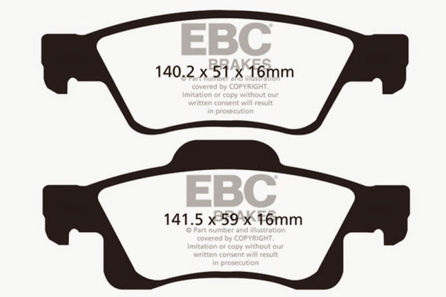 EBC 11+ Dodge Durango 3.6 Ultimax2 Rear Brake Pads EBC Brake Pads - OE  AXOPROS