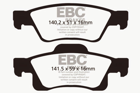 EBC 11+ Dodge Durango 3.6 Yellowstuff Rear Brake Pads EBC Brake Pads - Performance  AXOPROS