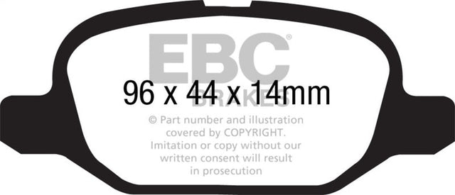 EBC 11+ Fiat 500 1.4 (ATE Calipers) Redstuff Rear Brake Pads EBC Brake Pads - Performance  AXOPROS