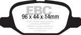 EBC 11+ Fiat 500 1.4 (ATE Calipers) Yellowstuff Rear Brake Pads EBC Brake Pads - Performance  AXOPROS