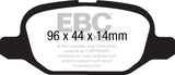 EBC 11+ Fiat 500 1.4 (ATE Calipers) Yellowstuff Rear Brake Pads EBC Brake Pads - Performance  AXOPROS