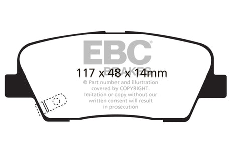 EBC 11+ Hyundai Equus 4.6 Redstuff Rear Brake Pads EBC Brake Pads - Performance  AXOPROS