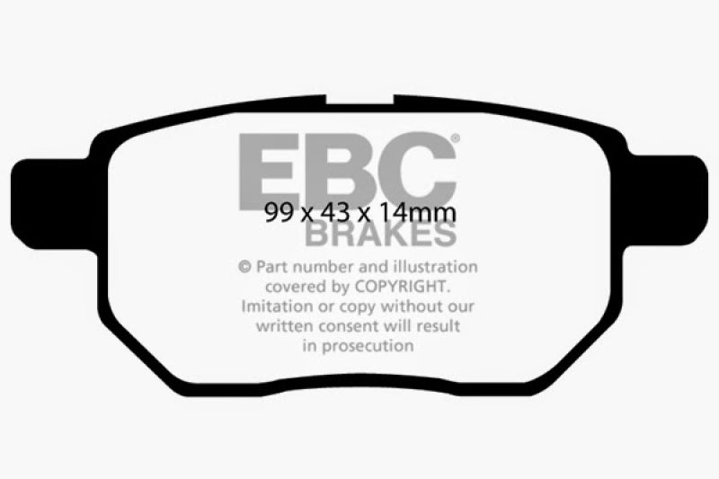 EBC 11+ Lexus CT200h 1.8 Hybrid Greenstuff Rear Brake Pads EBC Brake Pads - Performance  AXOPROS