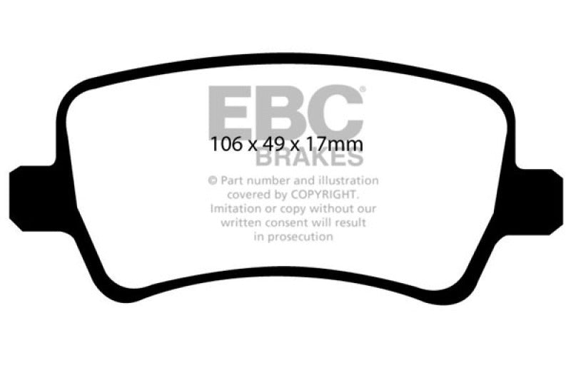 EBC 11+ Volvo S60 2.5 Turbo T5 (300mm Front Rotors) Redstuff Rear Brake Pads EBC Brake Pads - Performance  AXOPROS