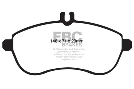 EBC 12-14 Mercedes-Benz C250 (W204) 1.8 Turbo Ultimax2 Front Brake Pads EBC Brake Pads - OE  AXOPROS