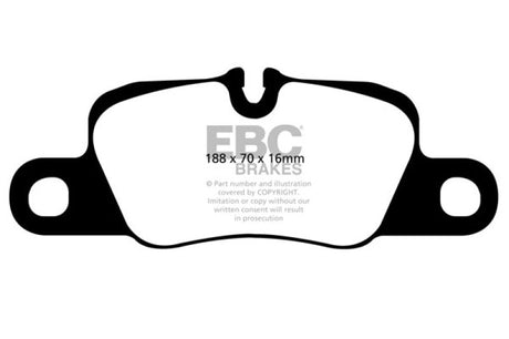 EBC 12-15 Porsche 911 (991) (Cast Iron Rotor only) 3.8 Carrera S Yellowstuff Rear Brake Pads EBC Brake Pads - Performance  AXOPROS
