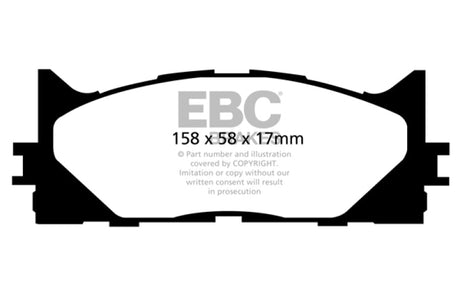 EBC 12-17 Toyota Camry 2.5L Yellowstuff Front Brake Pads EBC Brake Pads - Performance  AXOPROS