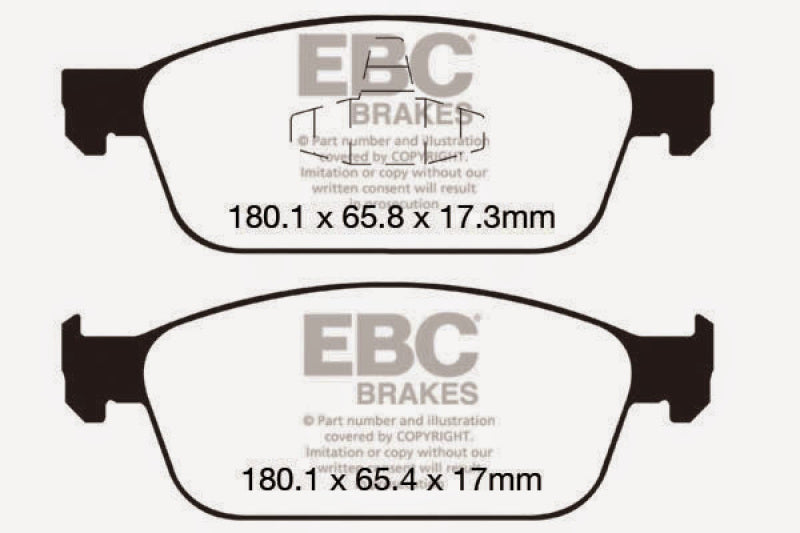EBC 12-18 Ford Focus ST Bluestuff Front Brake Pads EBC Brake Pads - Racing  AXOPROS