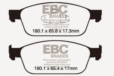 EBC 12-18 Ford Focus ST Bluestuff Front Brake Pads EBC Brake Pads - Racing  AXOPROS