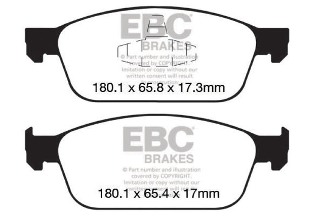 EBC 12-18 Ford Focus ST Bluestuff Front Brake Pads EBC Brake Pads - Racing  AXOPROS