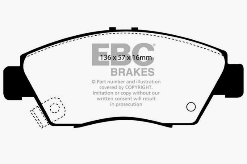 EBC 12 Acura ILX 1.5 Hybrid Yellowstuff Front Brake Pads EBC Brake Pads - Performance  AXOPROS