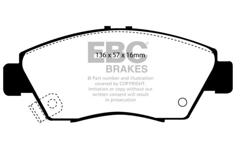 EBC 12 Acura ILX 1.5 Hybrid Yellowstuff Front Brake Pads EBC Brake Pads - Performance  AXOPROS