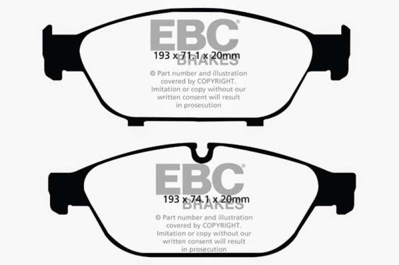 EBC 12+ Audi A6 Quattro 3.0 Supercharged Yellowstuff Front Brake Pads EBC Brake Pads - Performance  AXOPROS