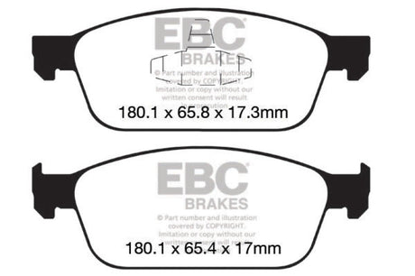 EBC 12+ Ford Focus 2.0 Turbo ST Greenstuff Front Brake Pads EBC Brake Pads - Performance  AXOPROS