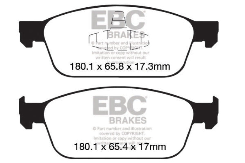 EBC 12+ Ford Focus 2.0 Turbo ST Yellowstuff Front Brake Pads EBC Brake Pads - Performance  AXOPROS