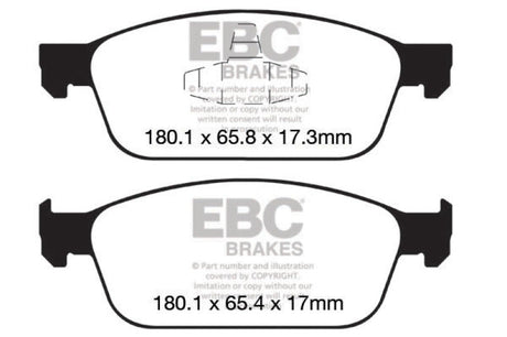 EBC 12+ Ford Focus 2.0 Turbo ST Yellowstuff Front Brake Pads EBC Brake Pads - Performance  AXOPROS